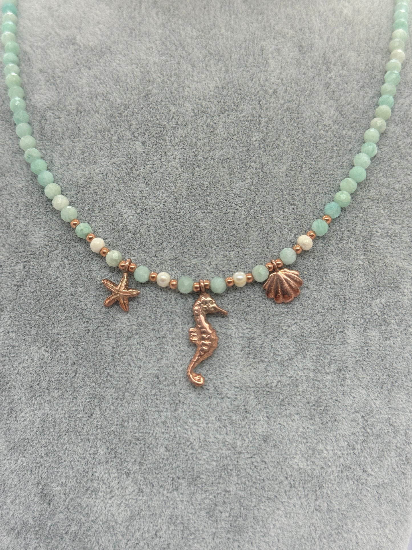 Atlantik Amazonit Rose Gold Kolye