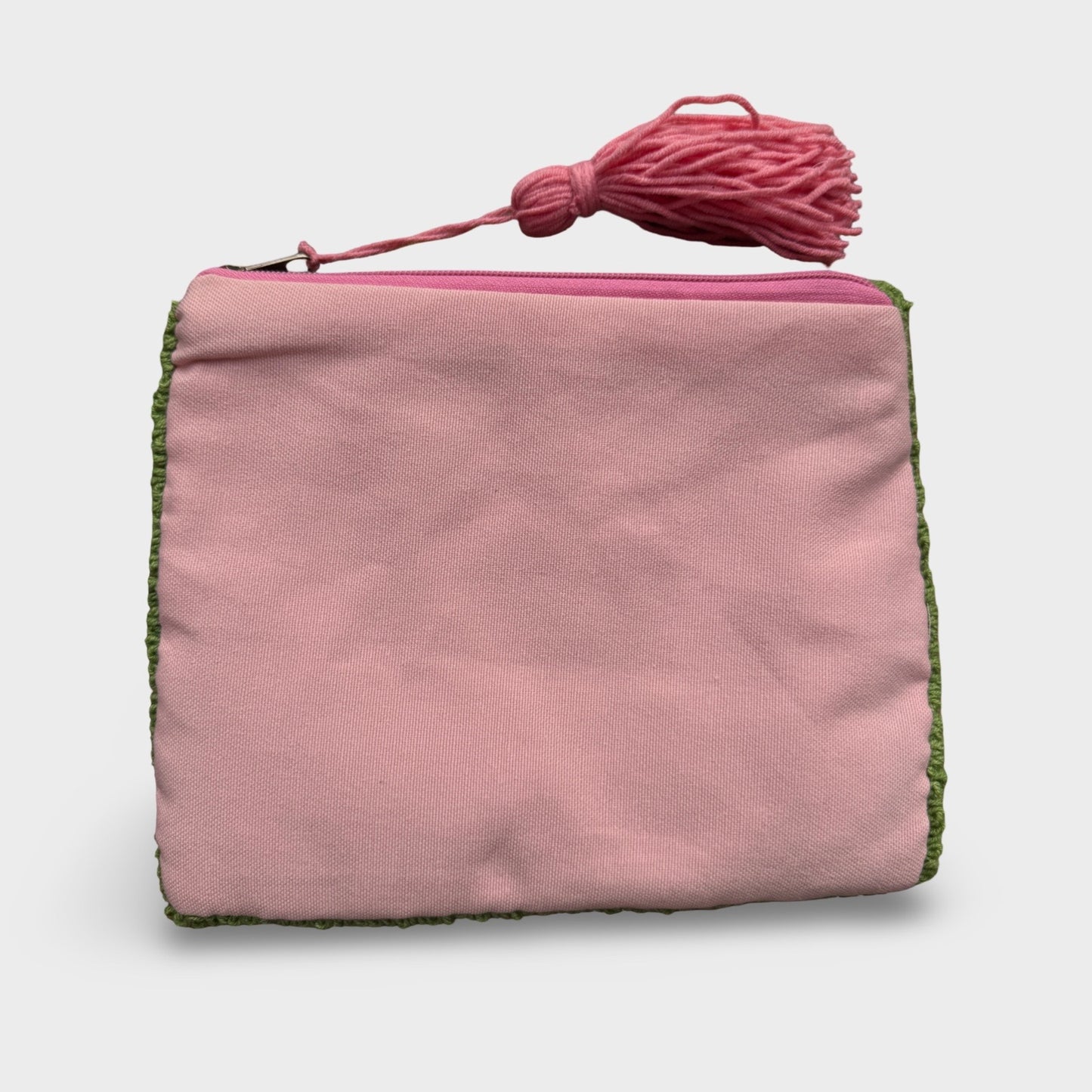 Pink Flowers Punch Clutch Çanta